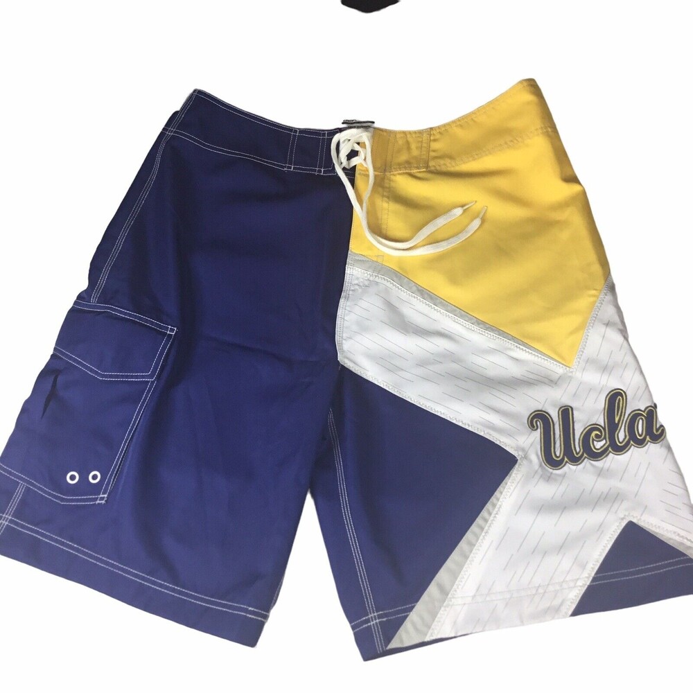 Swimmig Trucks Men size XL (35 36) Navy Blue Yellow UCLA Cargo Short Board